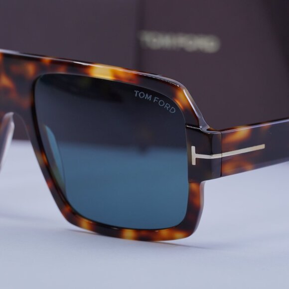 Tom Ford Camden FT0933 53V Square Sunglasses - Blonde Havana/Blue - Picture 2 of 9